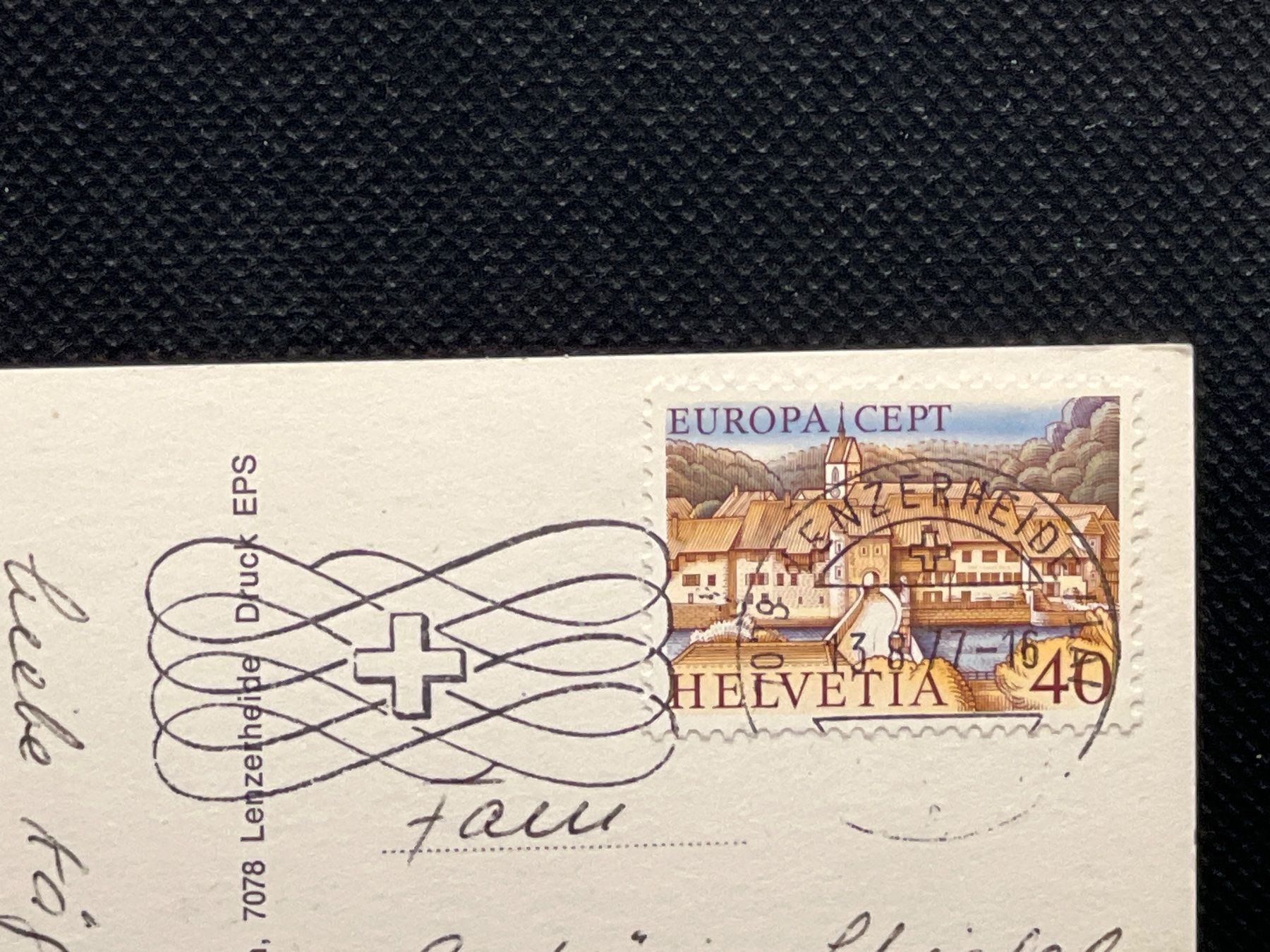 Cartoline postali: Valbella-Lenzerheide, 1500 m ü.M., Heidsee mit Valbella – Usato da Widnau venduto da Brusi9 1