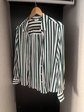 Caroll camicia donna righe verde/avorio 100% viscosa taglia