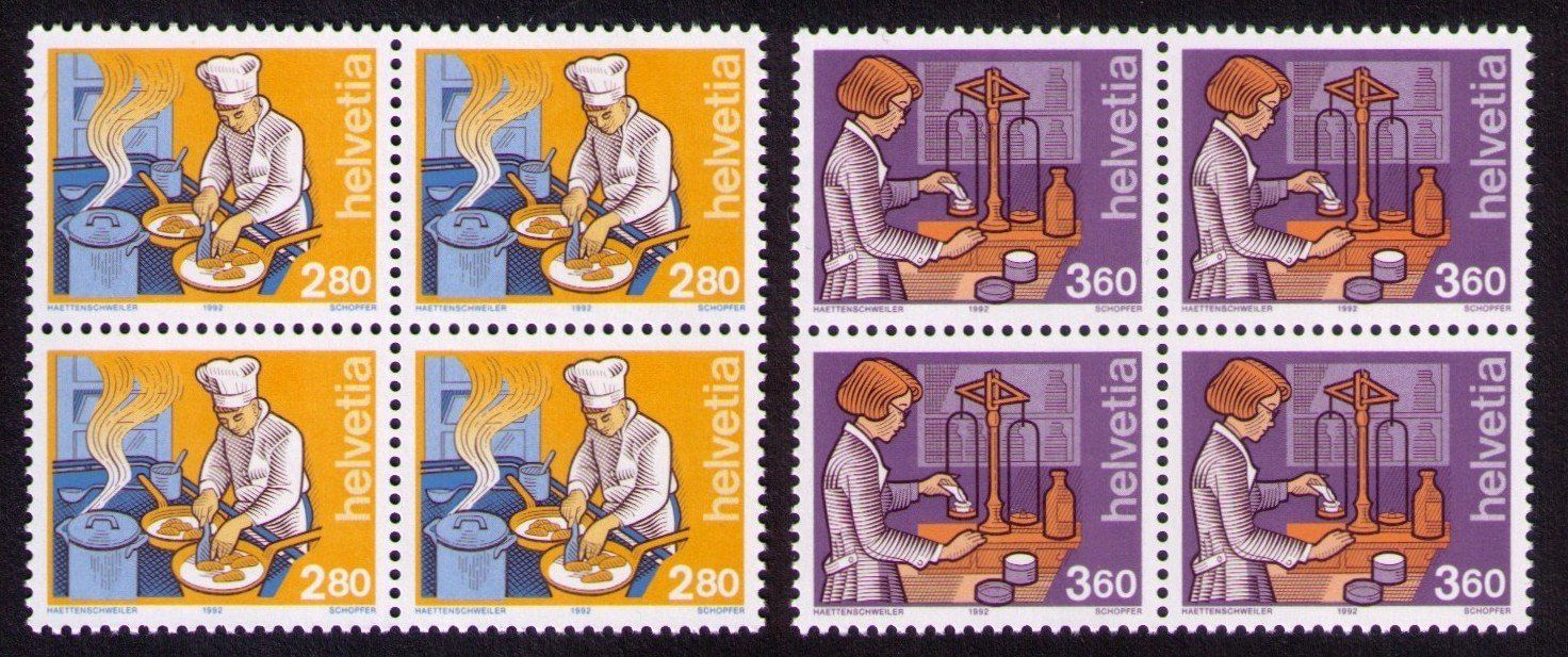Tutti i francobolli: 1992_821+822_Berufe_2.80 Koch+3.60 Apothekerin_Vb ! ** – Nuovo (secondo la descrizione) da Marthalen venduto da Ch_quality
