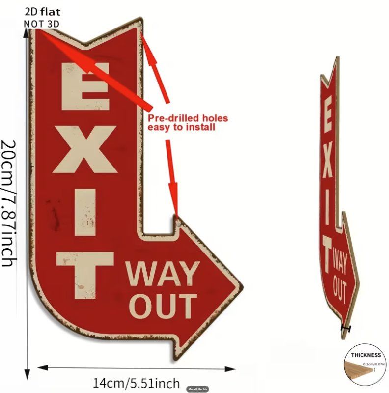 Schilder: Schild "EXIT Way Out" – Neu und originalverpackt aus Gerlafingen von Tsuru 1
