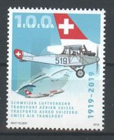 2019, Sondermarke 1919-2019 Schweizer Luftverkehr **