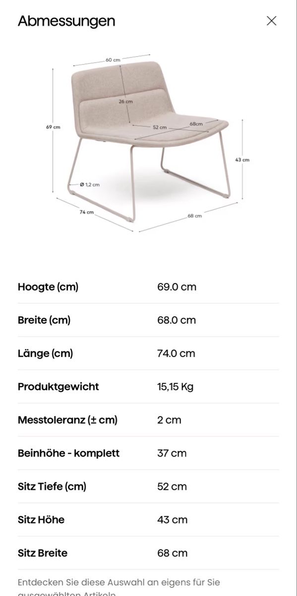 Kave Home Poltrone: Sessel beige, Kave Home, neu – Nuovo (secondo la descrizione) da Ennetbaden venduto da a_kazie 4