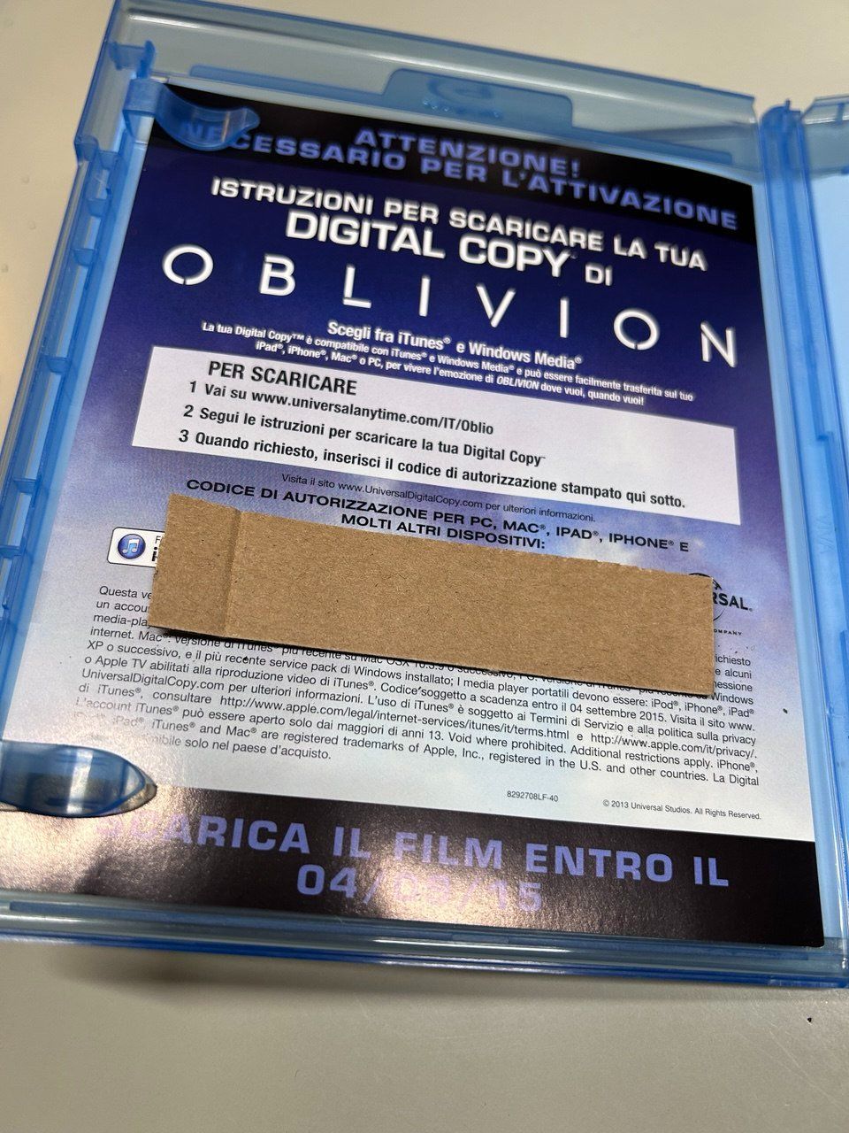 Tutti i DVDs: "Oblivion" del 2013 / Blu-Ray – Usato da Giubiasco venduto da LorisVale 2