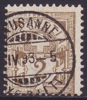 SBK-Nr. 58A (Faserpapier 1882) Stempel LAUSANNE EXP. LETT.