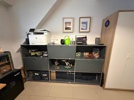 Interio QUADRO Sideboard Regalsystem Anthrazit Chrom