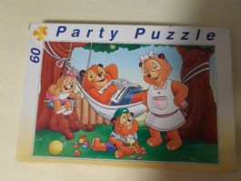 Party Puzzle mit Bärenmotiv - 60 Teile- Ideal für Kinder