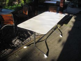 Jugendstil Gartentisch 150cm, Blatt neu, pulverbeschichtet