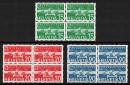 1932 Flugpost Serie F16 - F18 ** im 4er-Block