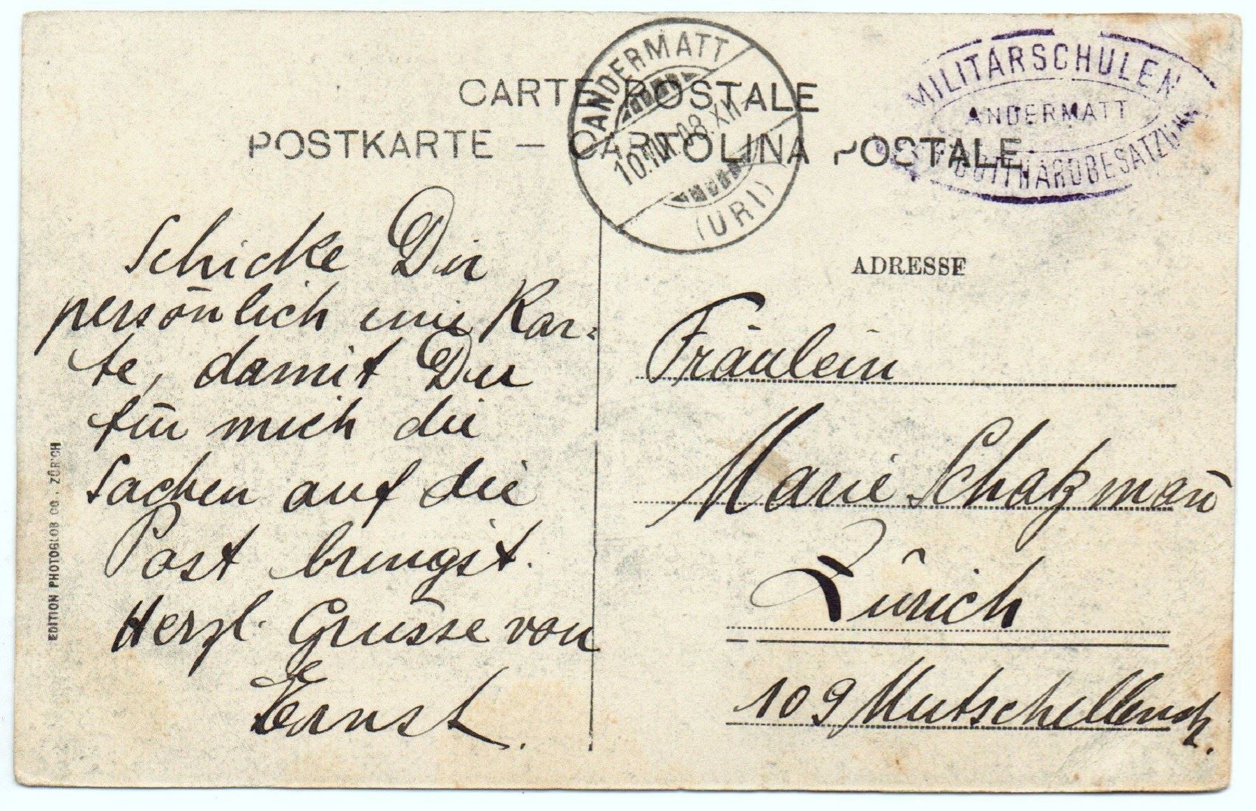 Cartes postales: GÖSCHENEN Villa Zahn - belebt – D'occasion à Jona par philajona 1