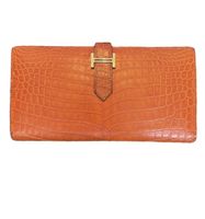 Hermès Bearn Krokodil- alligator Orange