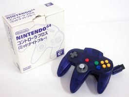 NINTENDO 64 CONTROLLER (JAP) - MIDNIGHT BLUE - MIT SCHACHTEL