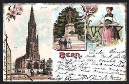 Litho Bern, Münster, Bubenberg-Denkmal