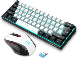 Snpurdiri 60% Prozent Tastatur Maus Set Kabellos, Wireless G
