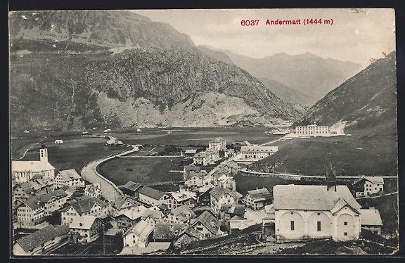 Cartoline postali: Andermatt, Ortsansicht mit Kirche und La – Usato da Berlin venduto da bartko-reher
