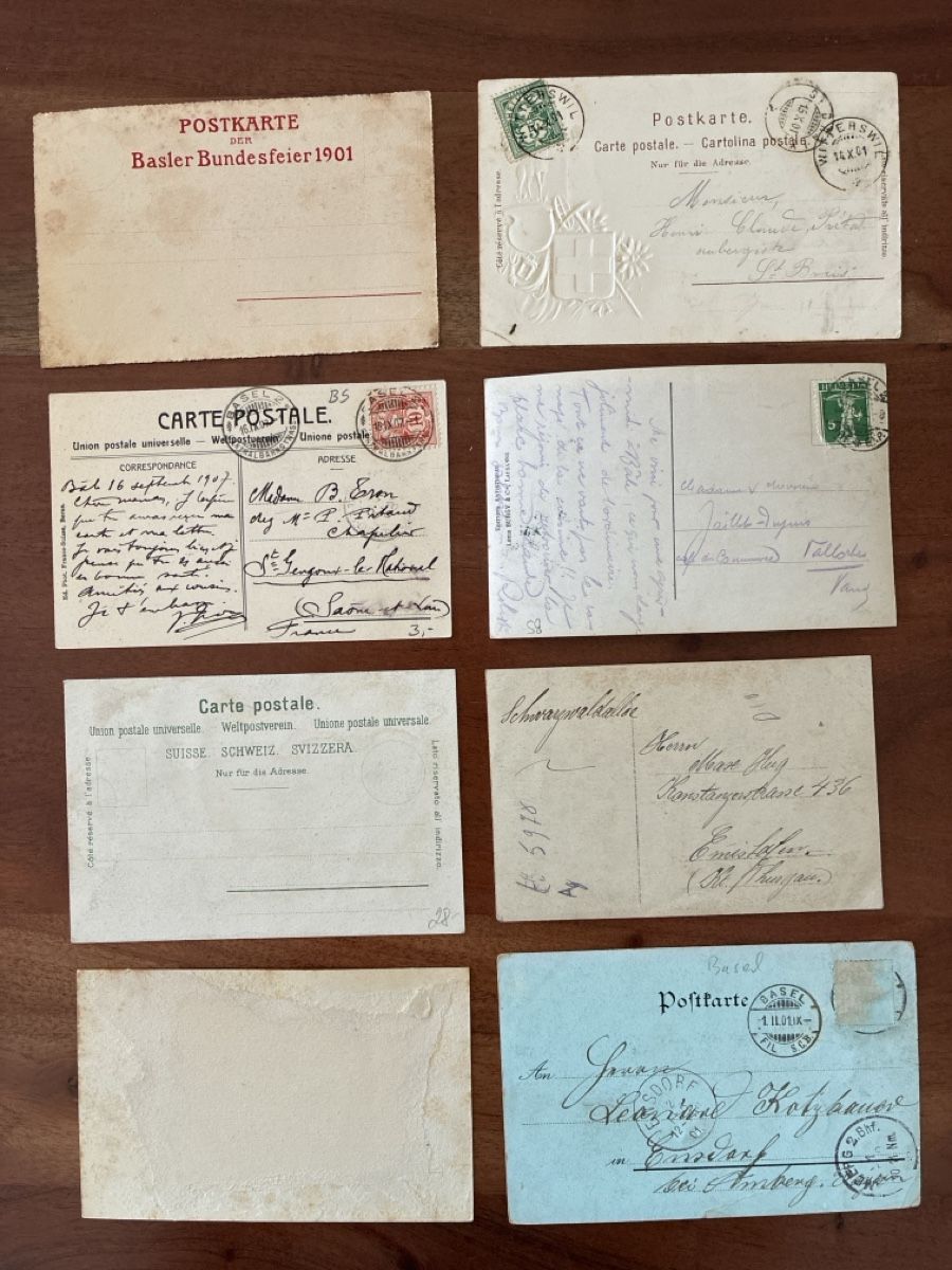 Cartoline postali: 21 Ansichtskarten Schweiz von Basel  – Usato da Oftringen venduto da Cla.vD.74 3