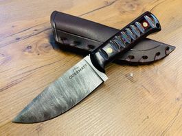 Damast Messer feststehend HANDMADE 21cm ODERMATT No. 15 NEU