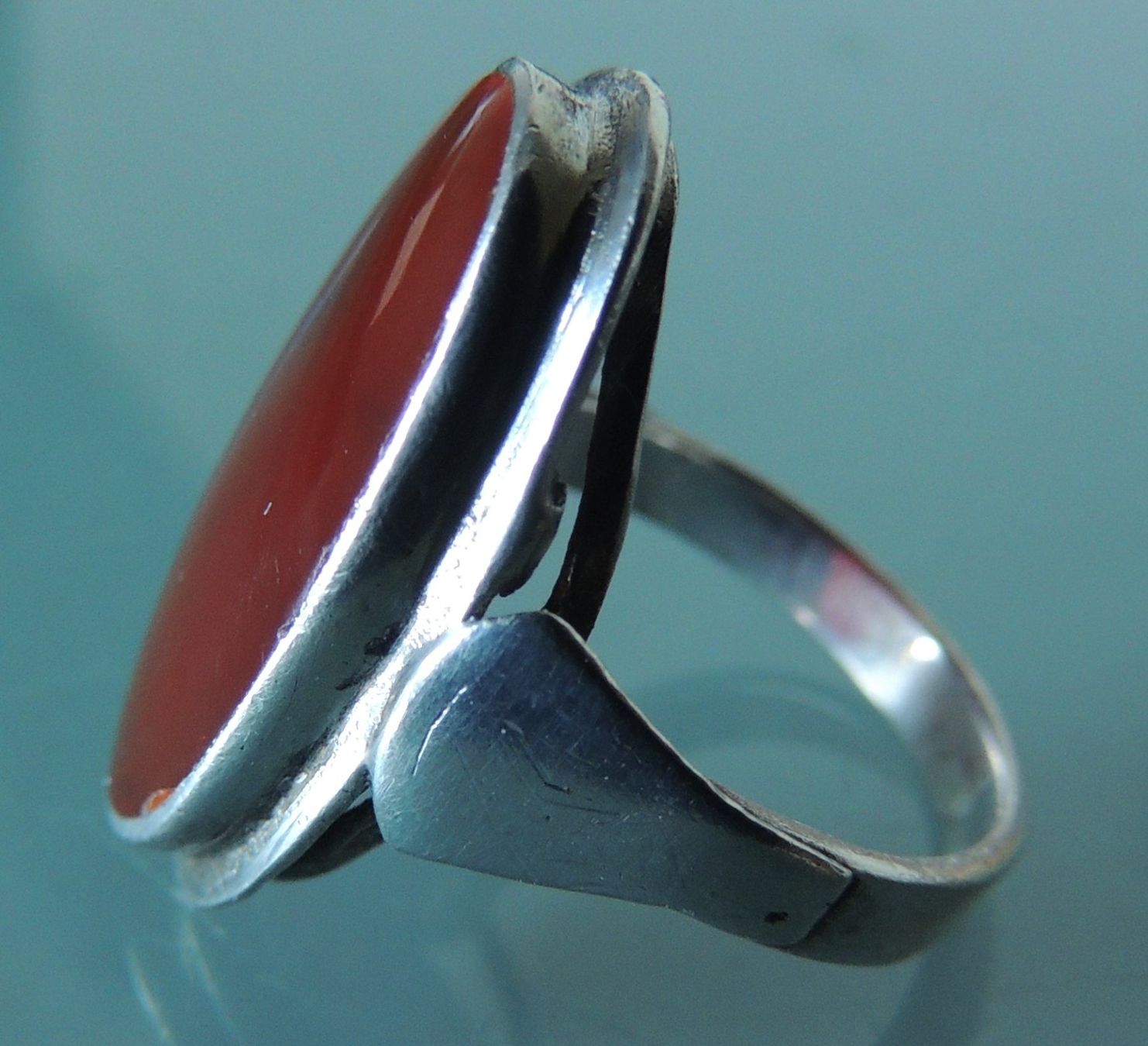 Anelli: Karneol Silber 925 Fingerring Gr. 50 – Usato da Waldenburg venduto da schaller707 3