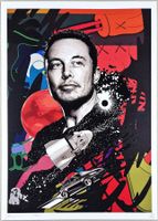 Death NYC Ltd Ed Pop Art Druck " Kaws SpaceX Tesla Elon Musk