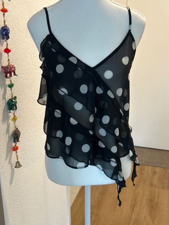 Trägertop schwarz mit Punkten von H&M Gr. S