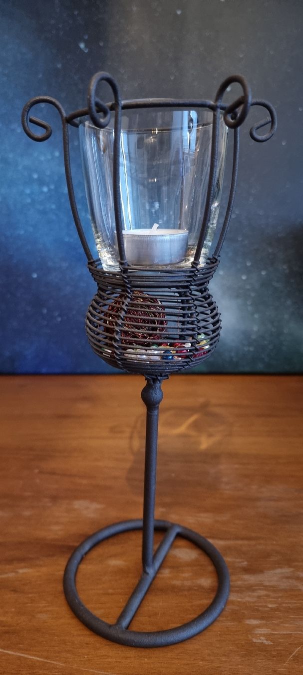 Portacandele: Kerzenständer aus Metall/Glas – Usato da Rombach venduto da SYW 1