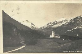 Postkarte Kirche in Maloja , 1922 gestempelt
