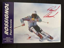 Autogrammkarte Paul Accola Rossignol WM Vail 1989 original