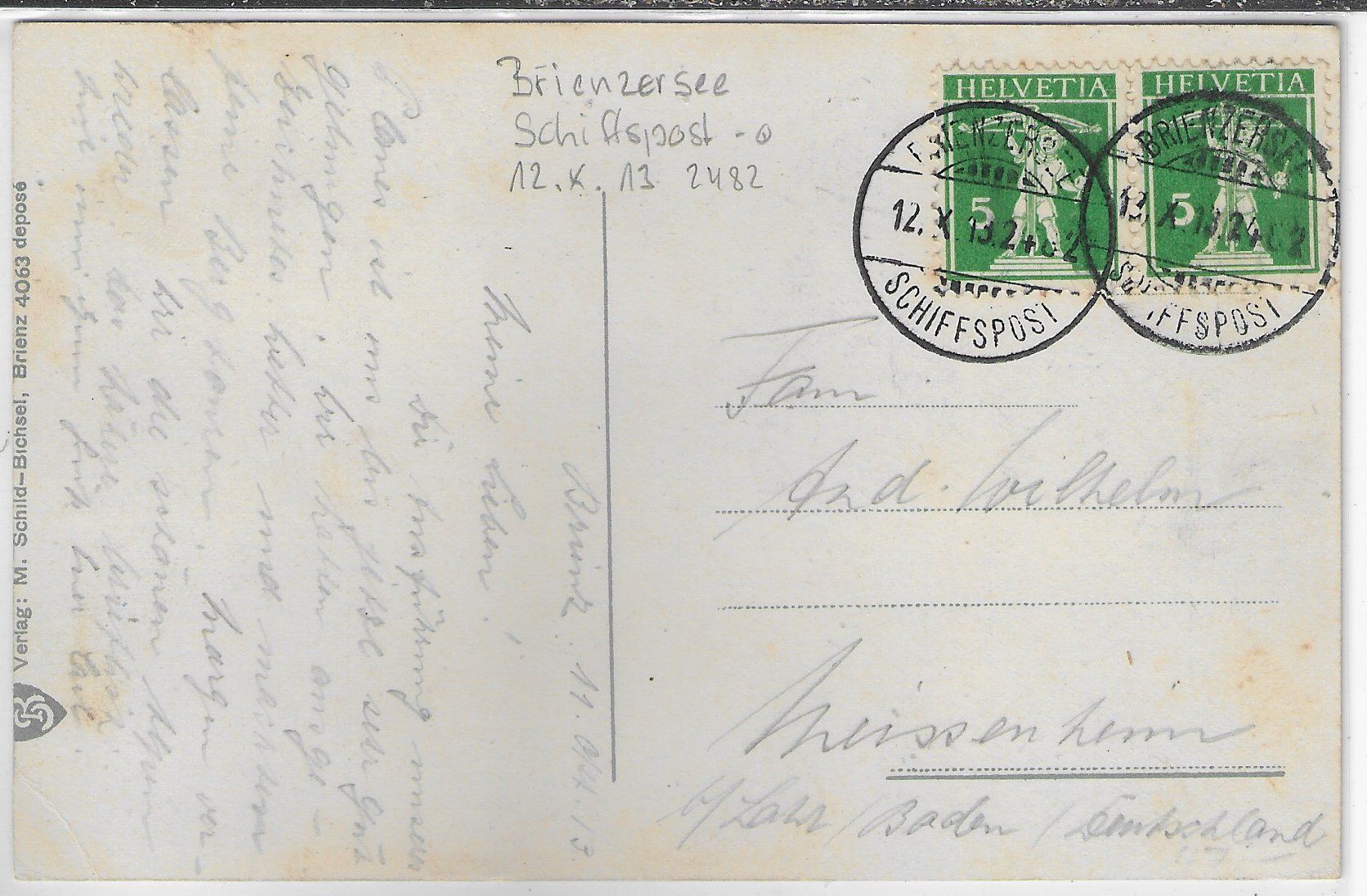Cartoline postali: Giessbach am Brienzersee - Litho - Schiffspost Brienzersee – Usato da Ettingen venduto da Kartenplanet 1