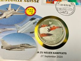 Patrouille Suisse  Numisbrief versilberte Medaille 2020