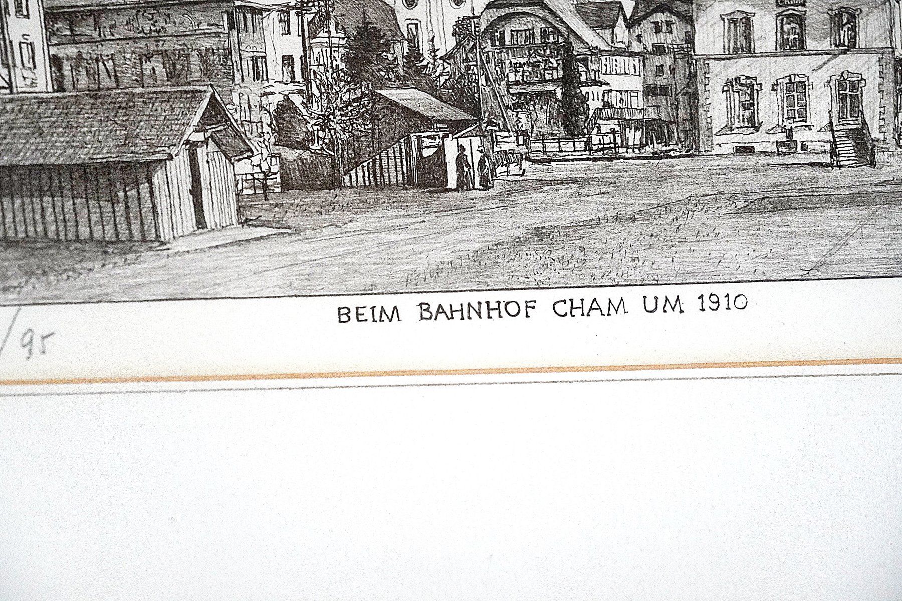 Incisioni: Cham Dorfplatz Kupferstich – Usato da Baar venduto da 2cvbaar 2