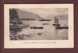 Quais de MONTREUX - Bateaux - 1911 // pli d'angle //