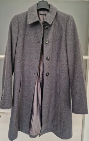 SISLEY Damen Elegante Wintermantel Wolle Gr. 36-38/S-M Grau