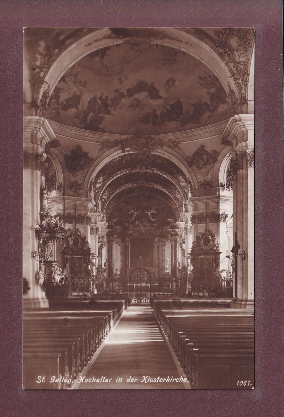 Ansichtskarten: ST. GALLEN - Klosterkirche - Hochaltar – Gebraucht aus Pully von nicecards