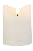 LED-Echtwachskerze, weiß h=10cm d=7,5cm, warm-weißes Licht