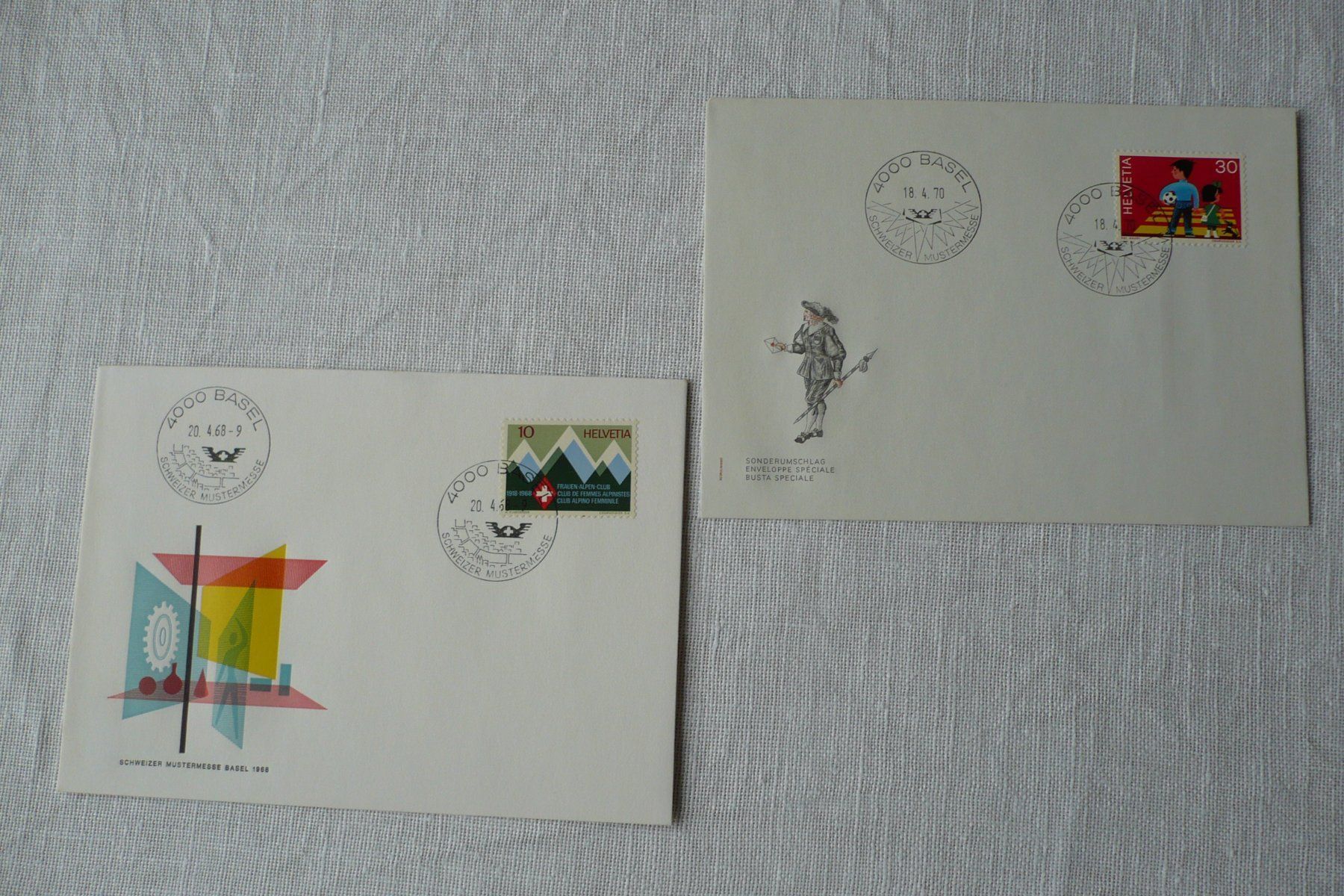 Tutti i francobolli: 1968 / 70 2 Belege MUBA – Usato da Zürich venduto da saltandpepper008