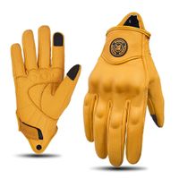 Gelb Leder Motorrad Handschuh Gr. XL