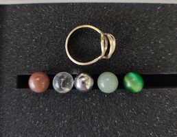 Ring Silber 925, 5 Kugeln, Gilbert Albert ähnlich. 10mm.