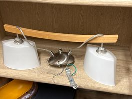 Esszimmer Hängelampe Buchenholz/ Trübglas 40 cm