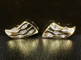 Vintage Ohrclips Clips Ohrschmuck Gold Strass 70er 80er 90er