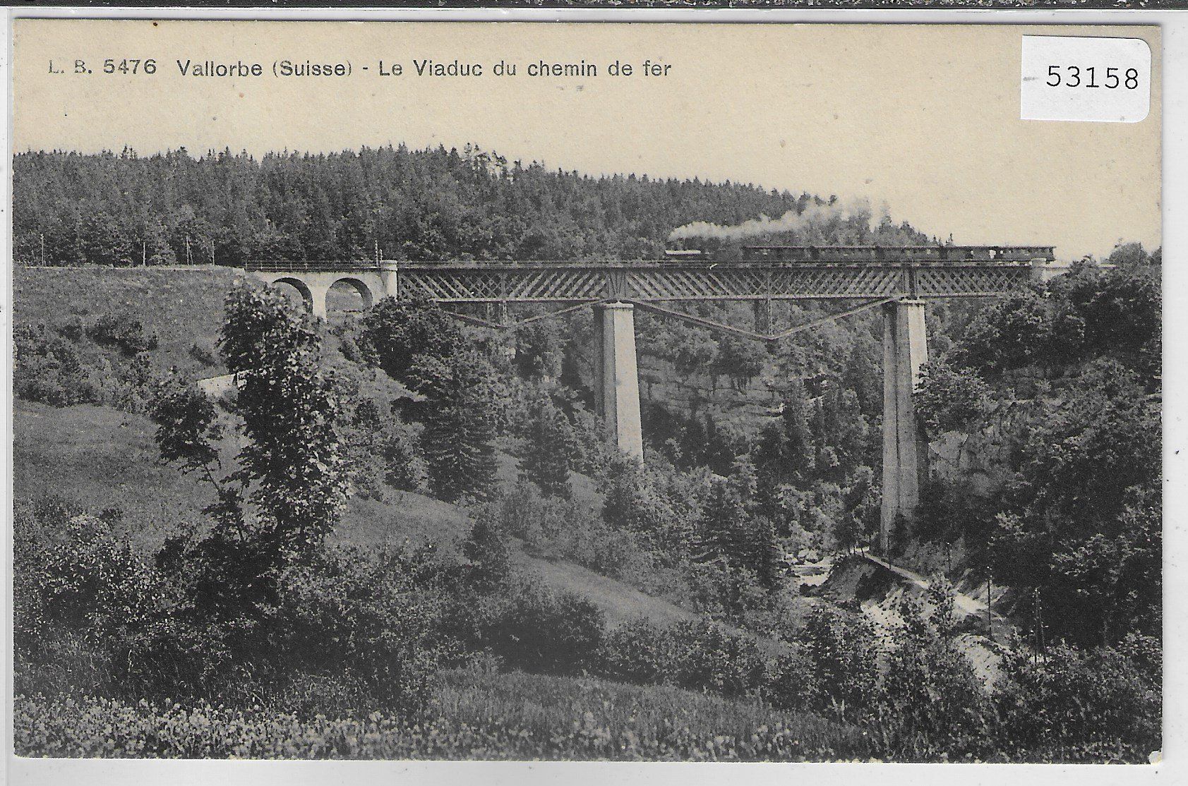 Cartoline postali: Vallorbe - La Viaduct du chemin de fer - Bahn train – Usato da Ettingen venduto da Kartenplanet