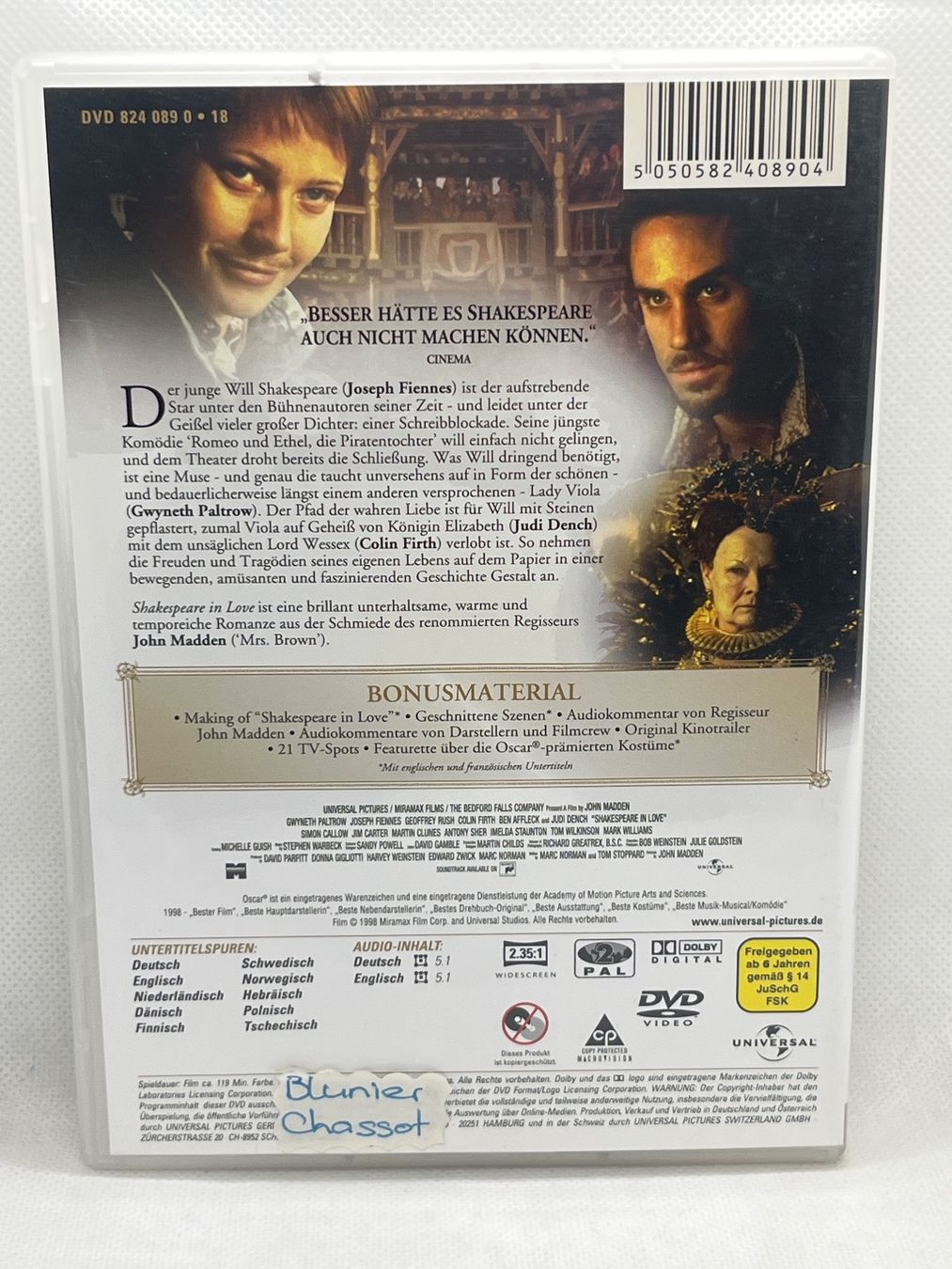 Tutti i DVDs: DVD Shakespeare in Love Oscar Edition – Usato da Hinterkappelen venduto da Kim1992 1