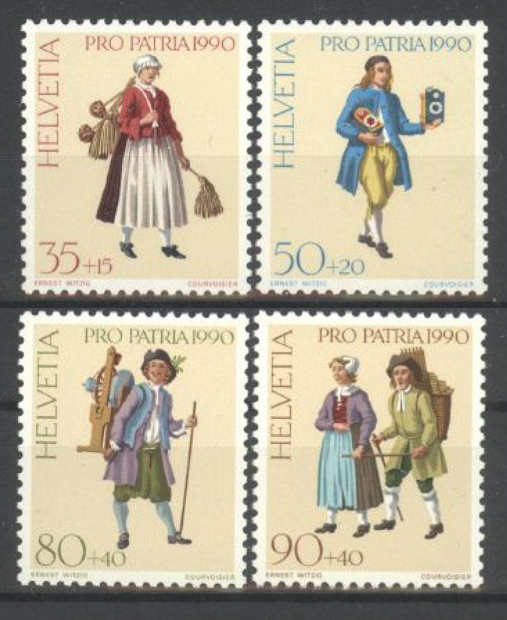 Tutti i francobolli: 1990, Pro Patria ** – Usato da Willisau venduto da Vollstempel