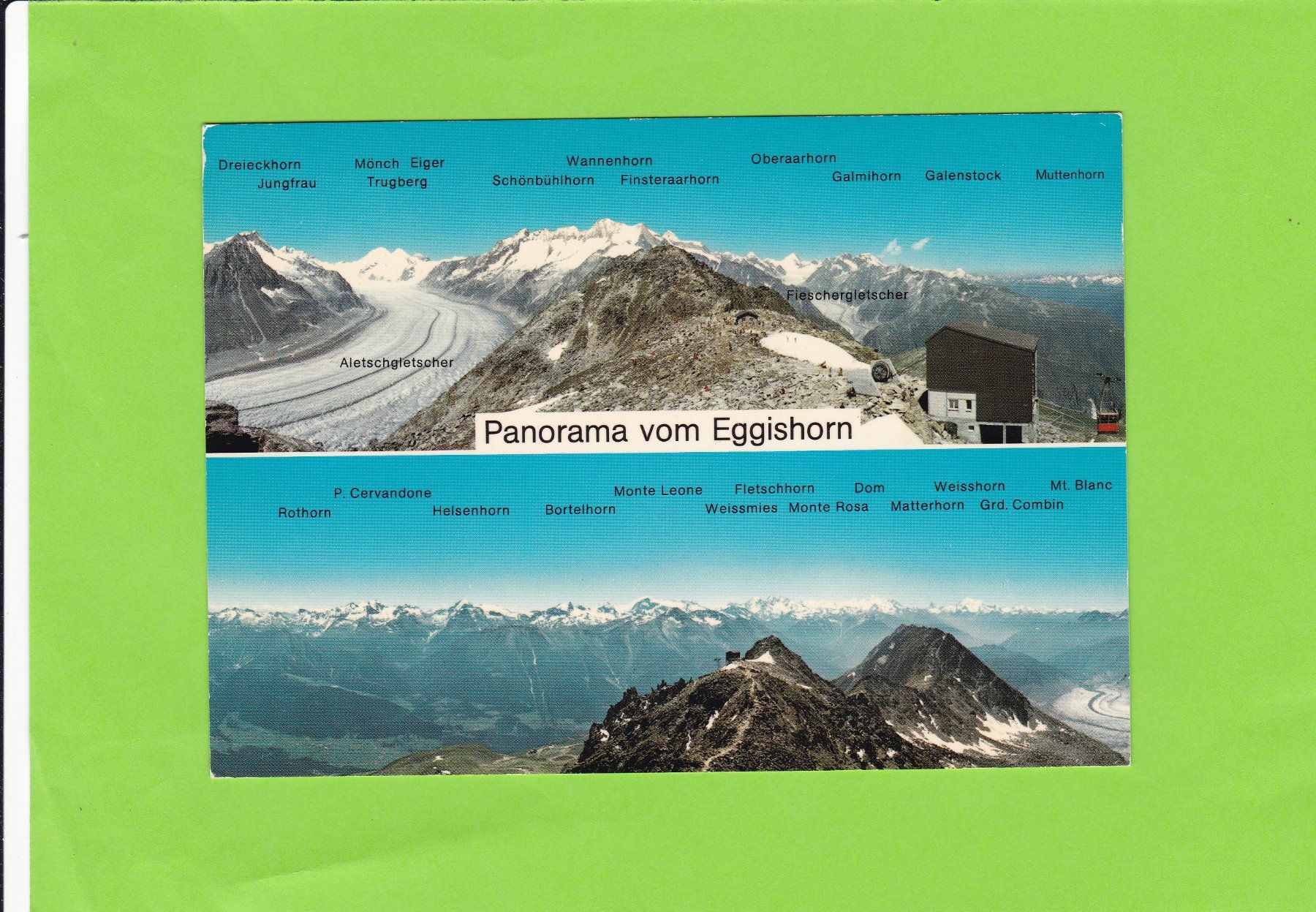 Ansichtskarten: Panorama vom Eggishorn – Gebraucht aus St. Peterzell von neckertal