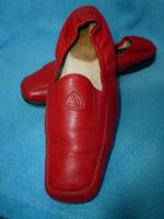 LEDER SLIPPER ROT GR 40 EXTREM WEICH GETRAGEN SUPER GUT TOP