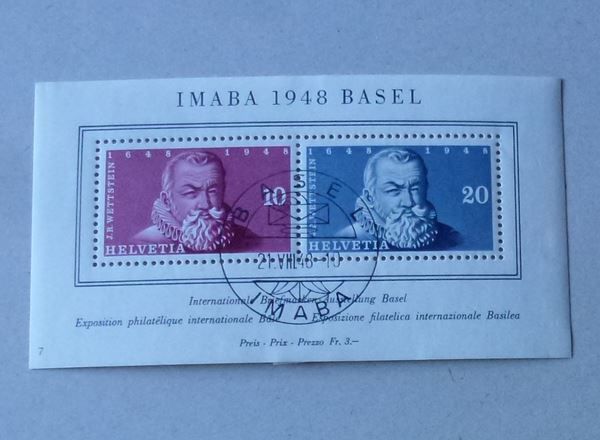 Alle Briefmarken: ++ Block IMABA 1948 Basel Ersttag gest. – Gebraucht aus Walkringen von Casablanca777