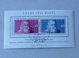 ++ Block IMABA 1948 Basel Ersttag gest.