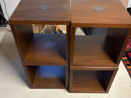 Modulares Bücherregal aus Echtholzfurnier, 4 stapelbare Würf