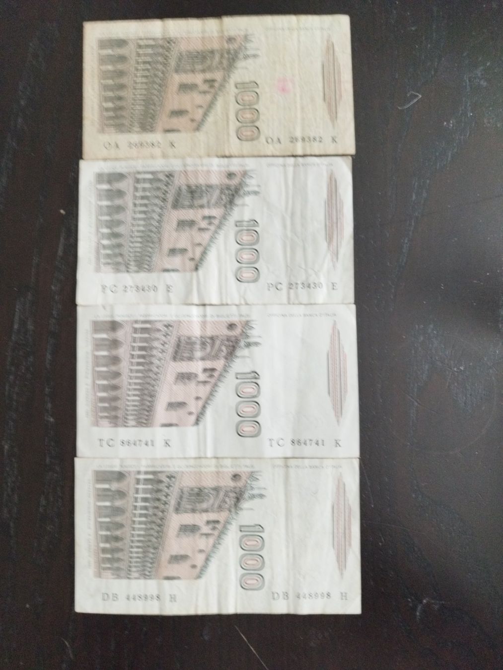 Banknoten: Italienische Lire, 1000, 4 Stk. – Gebraucht aus Walkringen von ani_6bgd 1