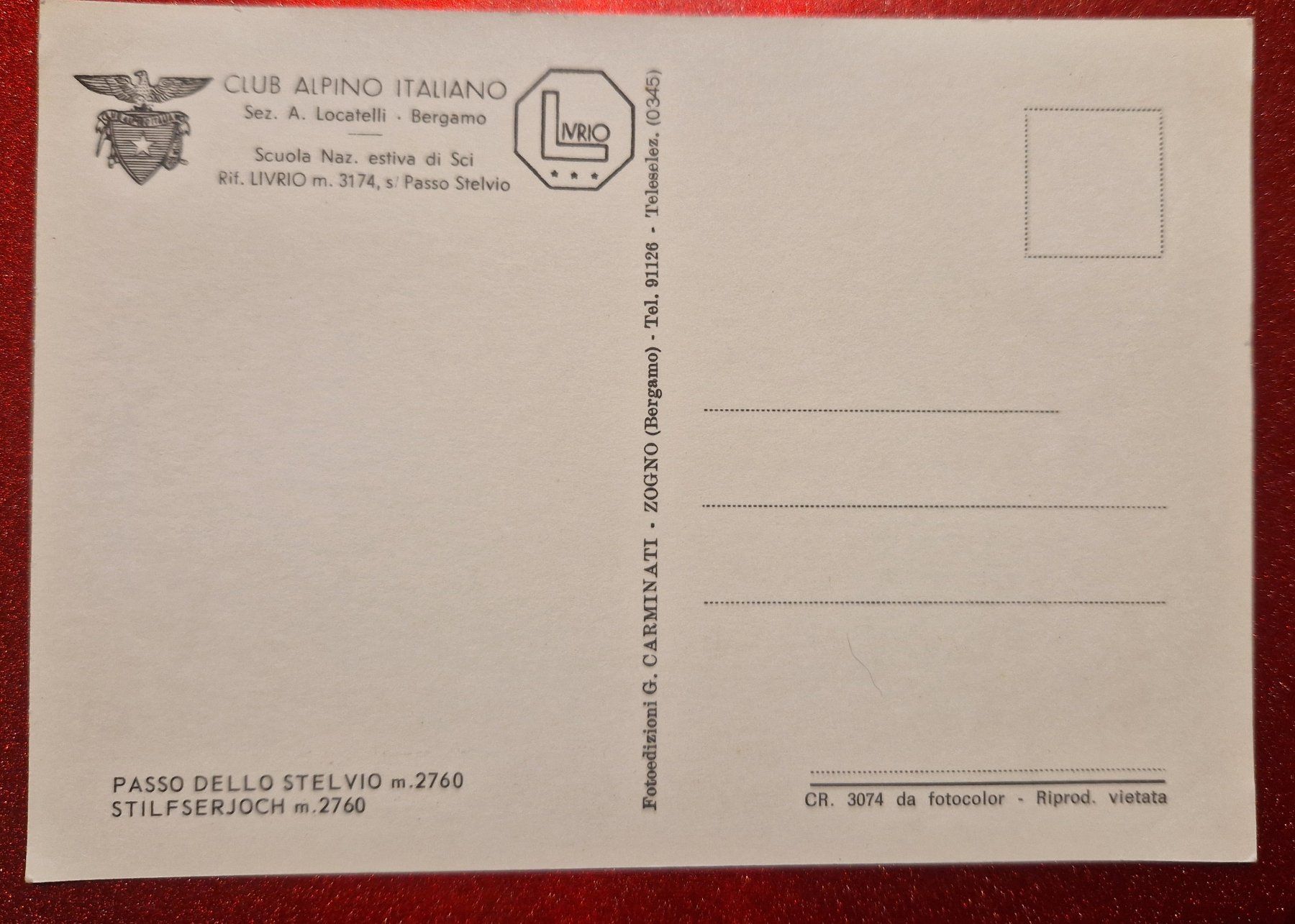 Cartoline postali: Rifugio Livrio Stilfserjoch top – Nuovo (secondo la descrizione) da Melchnau venduto da Arthurius 1