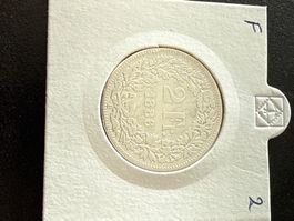 Swiss 2 franc 1886 Silver Coin
