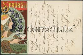 ZHS Zürich - Sprüngli - Schokolade - Jugendstil - Litho